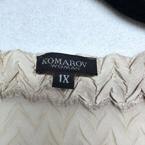 Komarov Womens Sheer Crinkle Open Front Cardigan Size 1X Lace Fairy Feminine - Picture 3 of 11